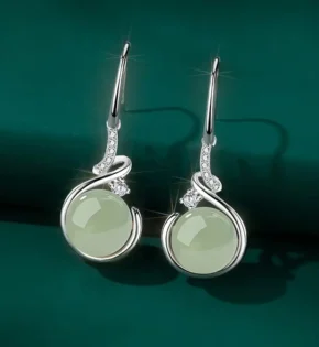 Обеци в нежно зелено - 1137
